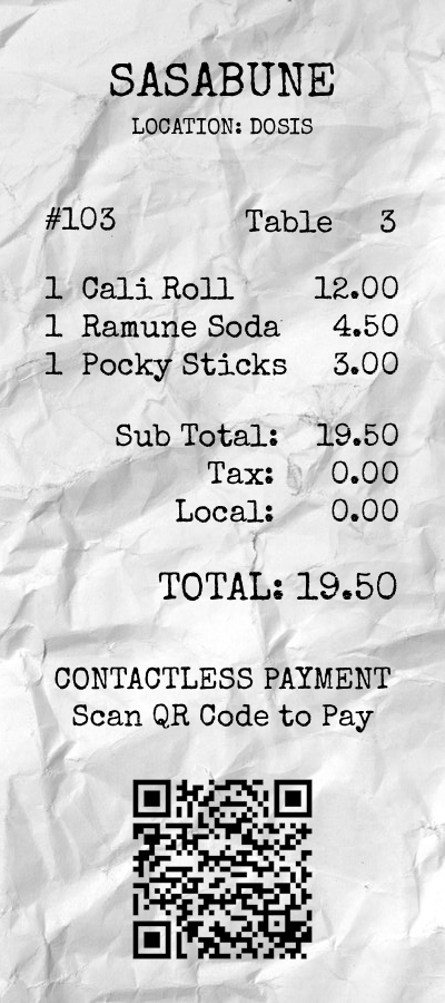 Crumbled Sasabune Receipt